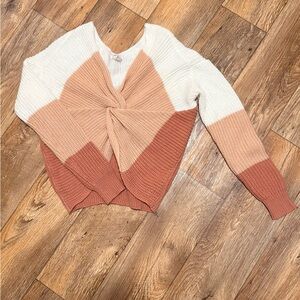 Elegant V-Neck Colorblock Sweater
